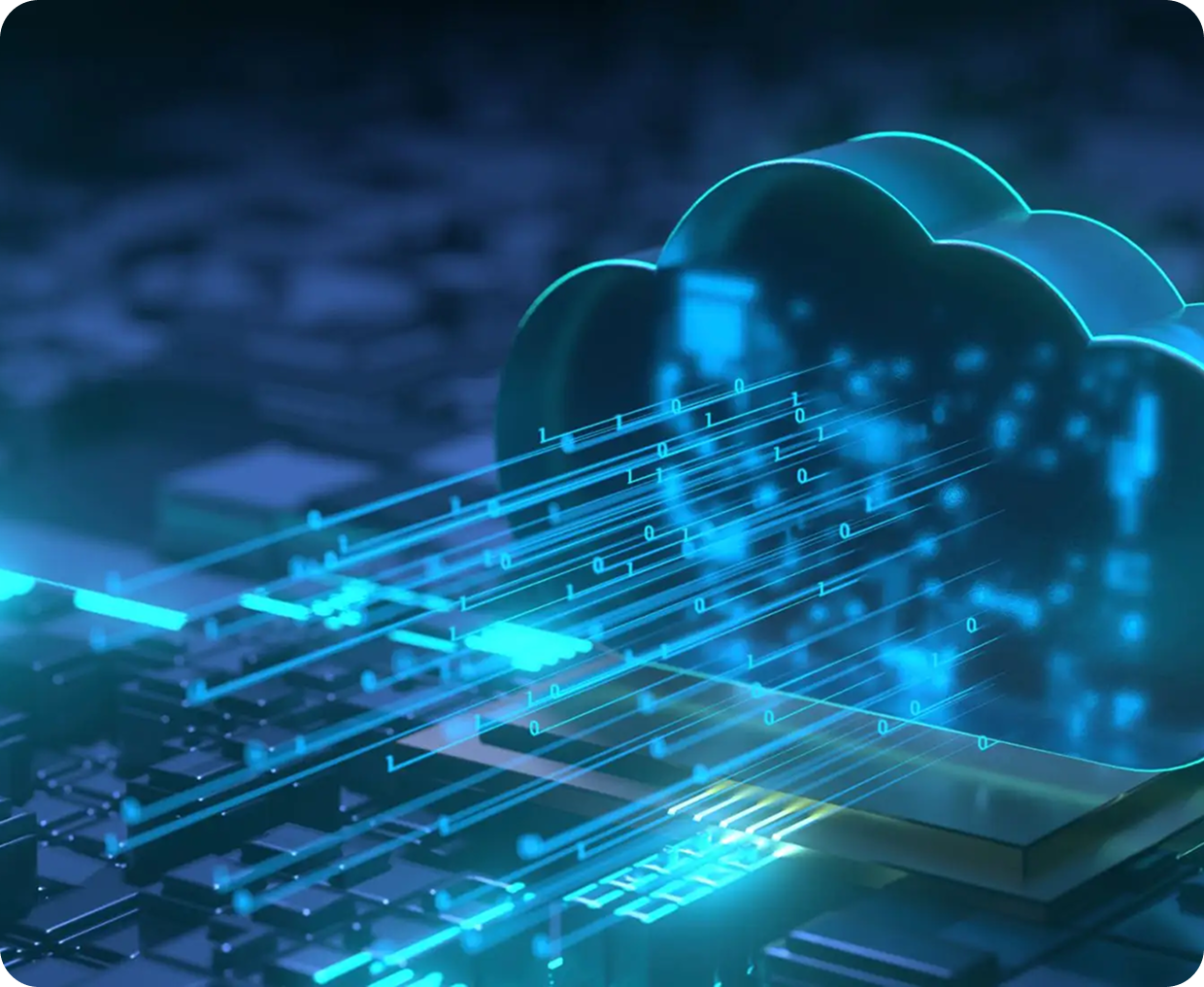 Cloud computing digital concept illustration